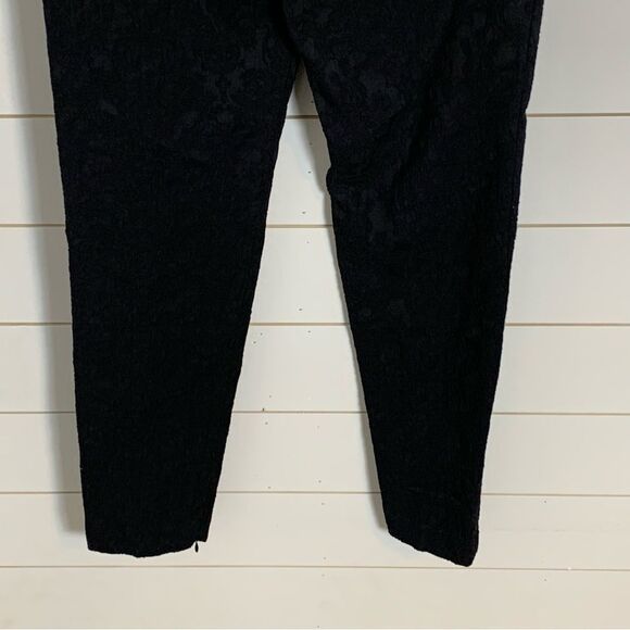 Zara Black brocade Jacquard lace pants woman’s size medium - Picture 6 of 9